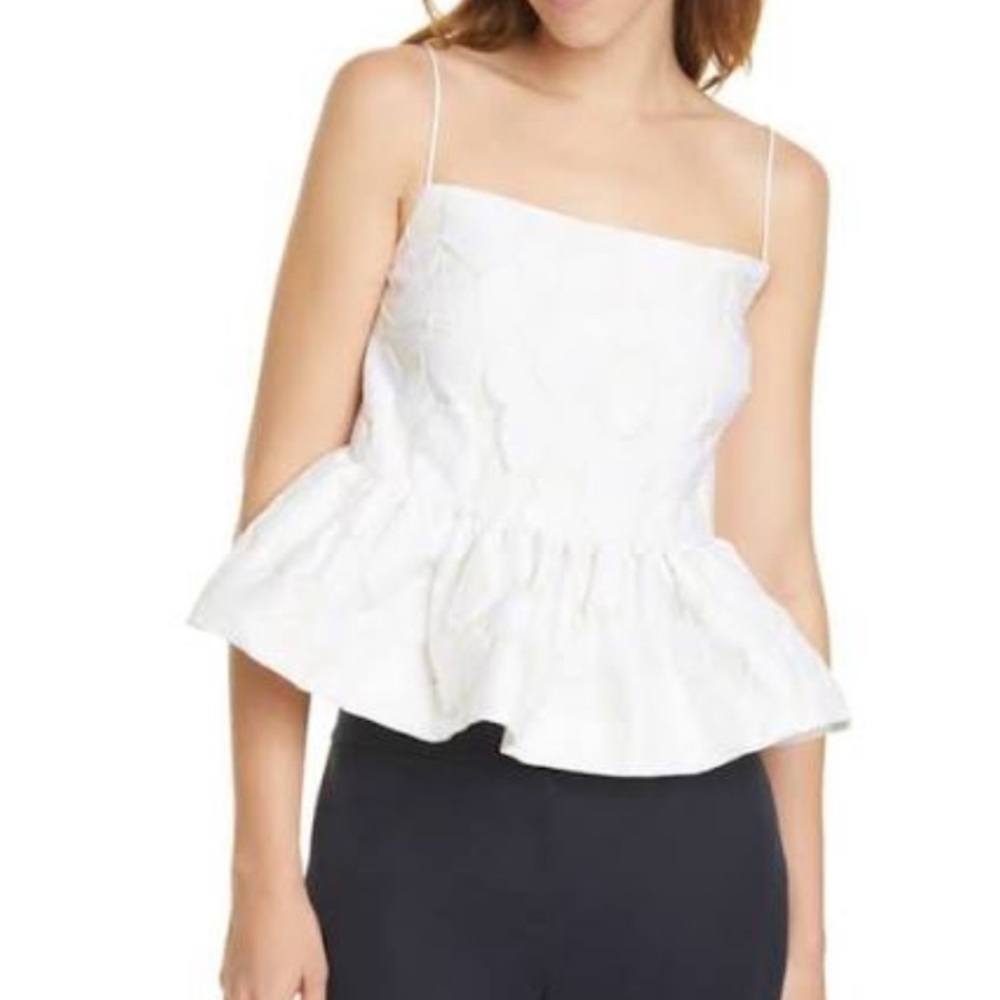 Samsoe Samsoe Grant peplum-embellished Jacquard-Woven Top